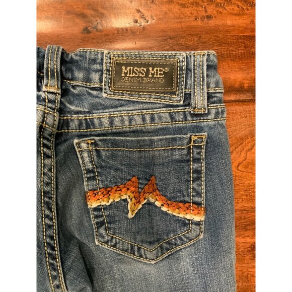 Miss Me "Skinny" Blue Medium Wash Denim Jeans W/ Embroidered Pockets, Size 26 - Picture 7 of 7